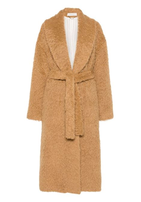 Tobacco brown shawl-collar coat Golden Goose - women GOLDEN GOOSE | Outerwear | GWP01951P00160755194